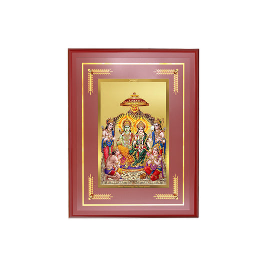 Diviniti Ram Darbar Wall Photo Frame in 24K Gold Plated Foil – Symbol of Dharma, Devotion & Divine Blessings