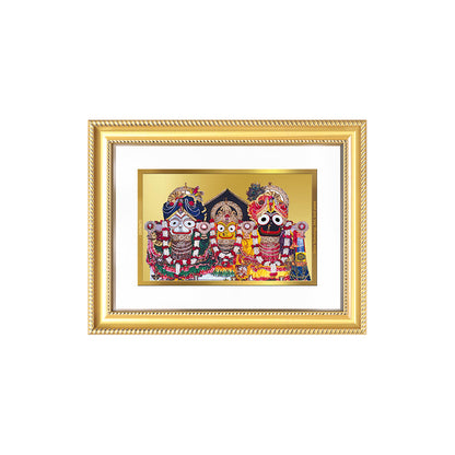 Diviniti 24K Gold Plated Jagannath Subhadra Balabhadra (Classic) Divine Wall Frame for Home Mandir & Office Decor | Luxury Spiritual Gift