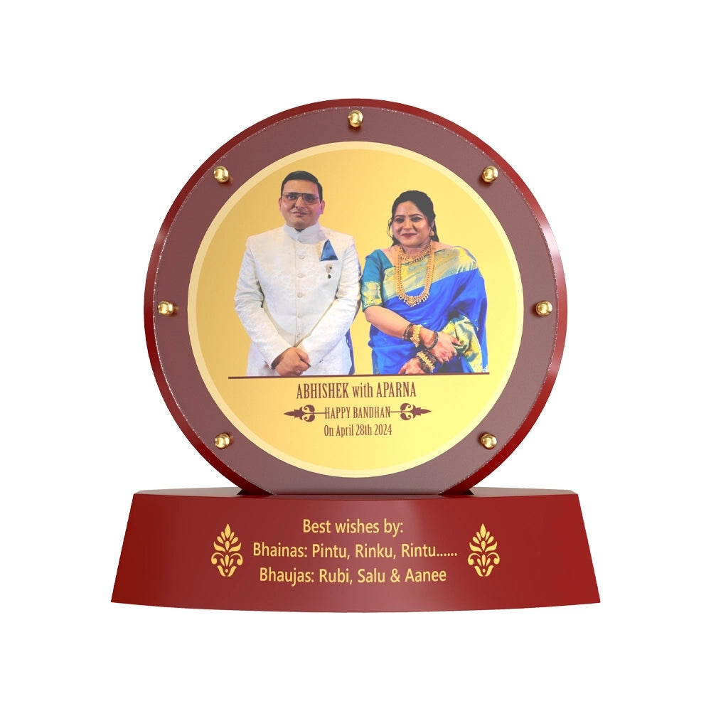 Diviniti Customized MDF Memento with Image Printed on 24K Gold Plated Foil | Luxury Personalized Award | Premium Corporate Gift Plaque