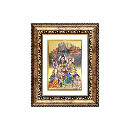 Diviniti 24K Gold Plated Shiv Parivar (Classic) Divine Wall and Table Top Frame for Home Mandir & Office Decor | Luxury Spiritual Gift