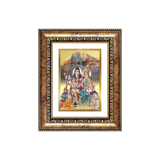 Diviniti 24K Gold Plated Shiv Parivar (Classic) Divine Wall and Table Top Frame for Home Mandir & Office Decor | Luxury Spiritual Gift