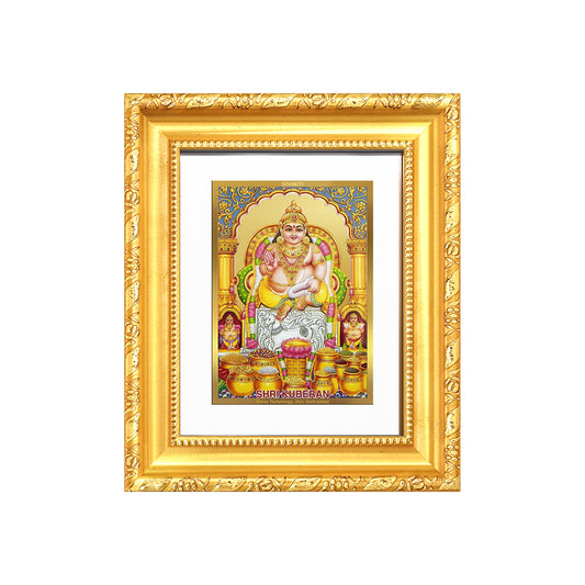 Diviniti 24K Gold Plated Kuber |Divine Table Top Frame for Home Mandir & Office Decor | Luxury Spiritual Gift