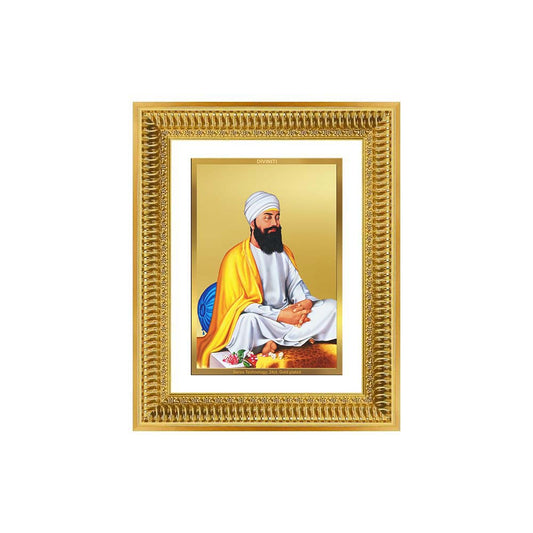 Diviniti 24K Gold Plated Guru Tegh Bahadur Sahib Ji (Classic) Sacred Sikh Wall Frame for Home Decor & Office Ambiance | Premium Spiritual Gift
