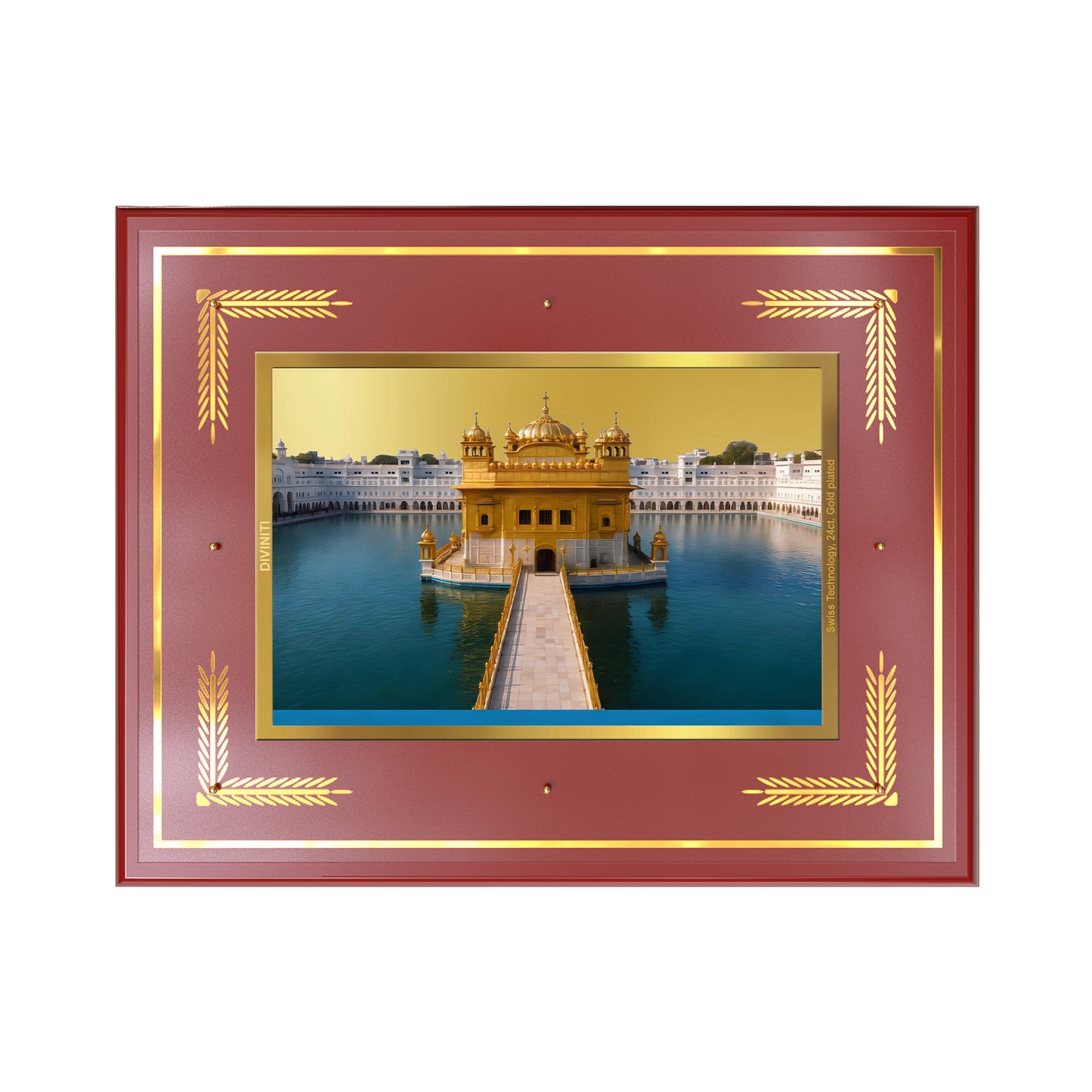 Sachkhand Shri Darbar Sahib | Golden Temple | Sacred Sikh Shrine Wall Mount Photo Frame in 24K Gold Plated Foil