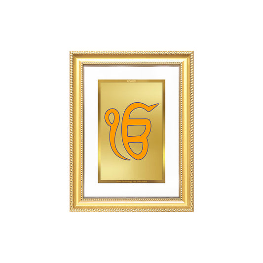 Diviniti 24K Gold Plated Ik Omkar (Classic) Divine Wall Frame for Home Mandir & Office Decor | Luxury Spiritual Gift