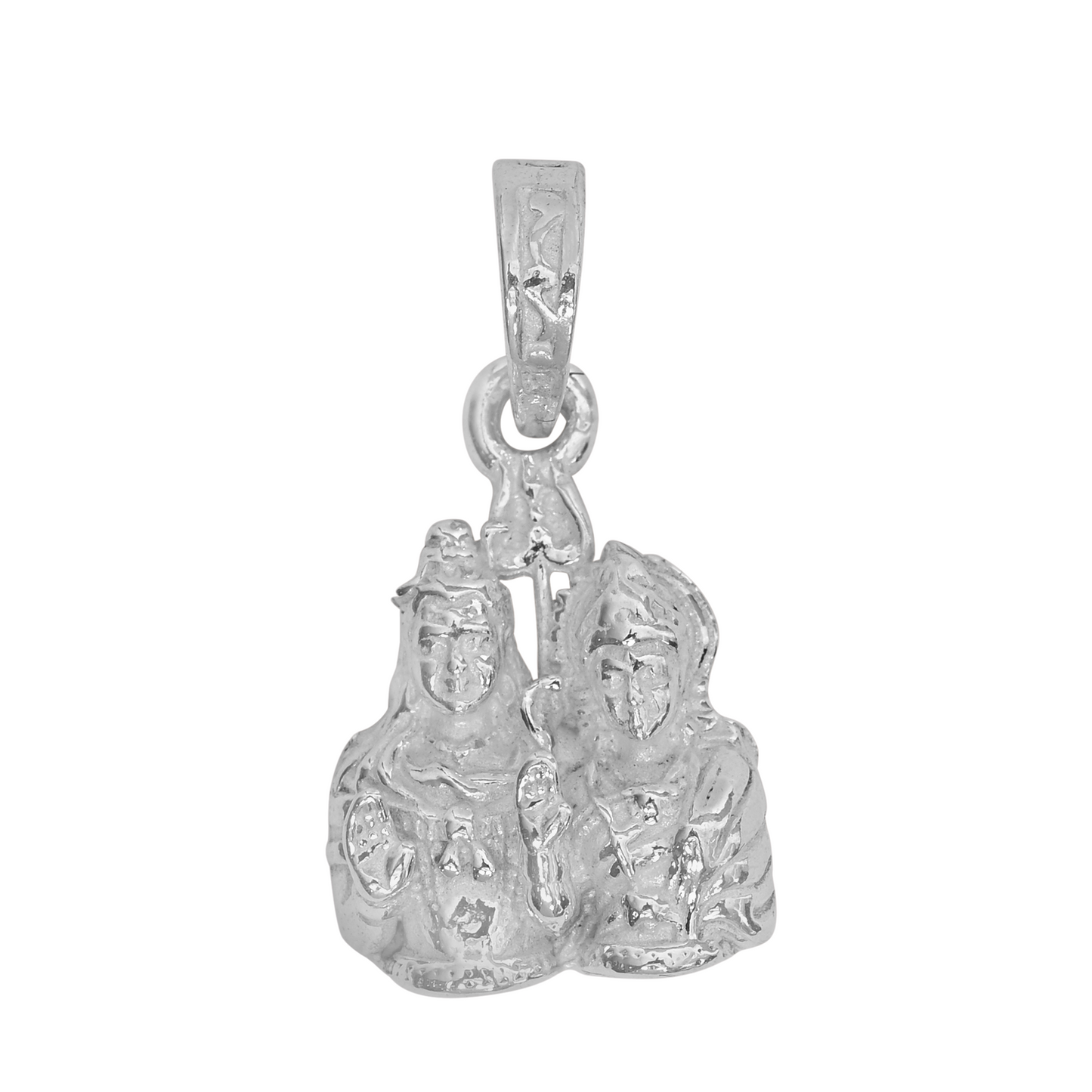 DIVINITI 925 Pure Silver Shiv Parvati Big Pendant For Men, Women & Kids Divine God Pendant For Birthday, Anniversary, Special Occasion Gift (2x2 CM 12 g)