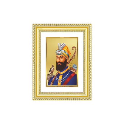 Diviniti 24K Gold Plated Guru Gobind Singh Ji (Classic) Sacred Sikh Wall Frame for Home Decor & Office Ambiance | Premium Spiritual Gift