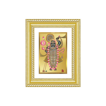 Diviniti 24K Gold Plated Shrinath Ji (Classic) Divine Wall and Table Top Frame for Home Mandir & Office Decor | Luxury Spiritual Gift
