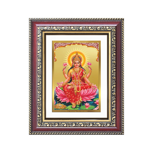 Diviniti 24K Gold Plated Lakshmi (Classic) Divine Wall and Table Top Frame for Home Mandir & Office Decor | Luxury Spiritual Gift