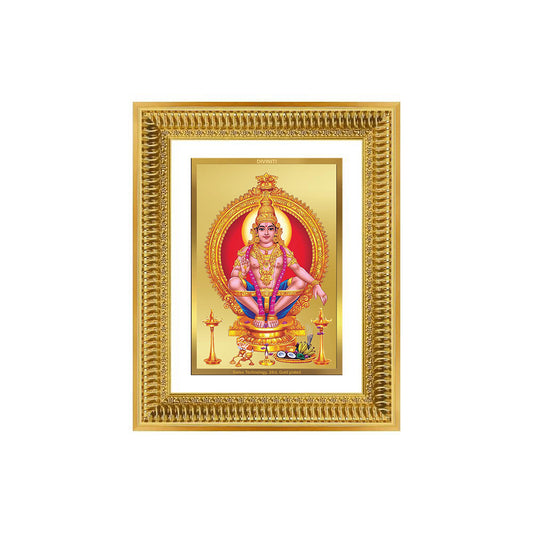 Diviniti 24K Gold Plated Ayyappan Divine Wall Frame for Home Mandir & Office Decor | Luxury Spiritual Gift