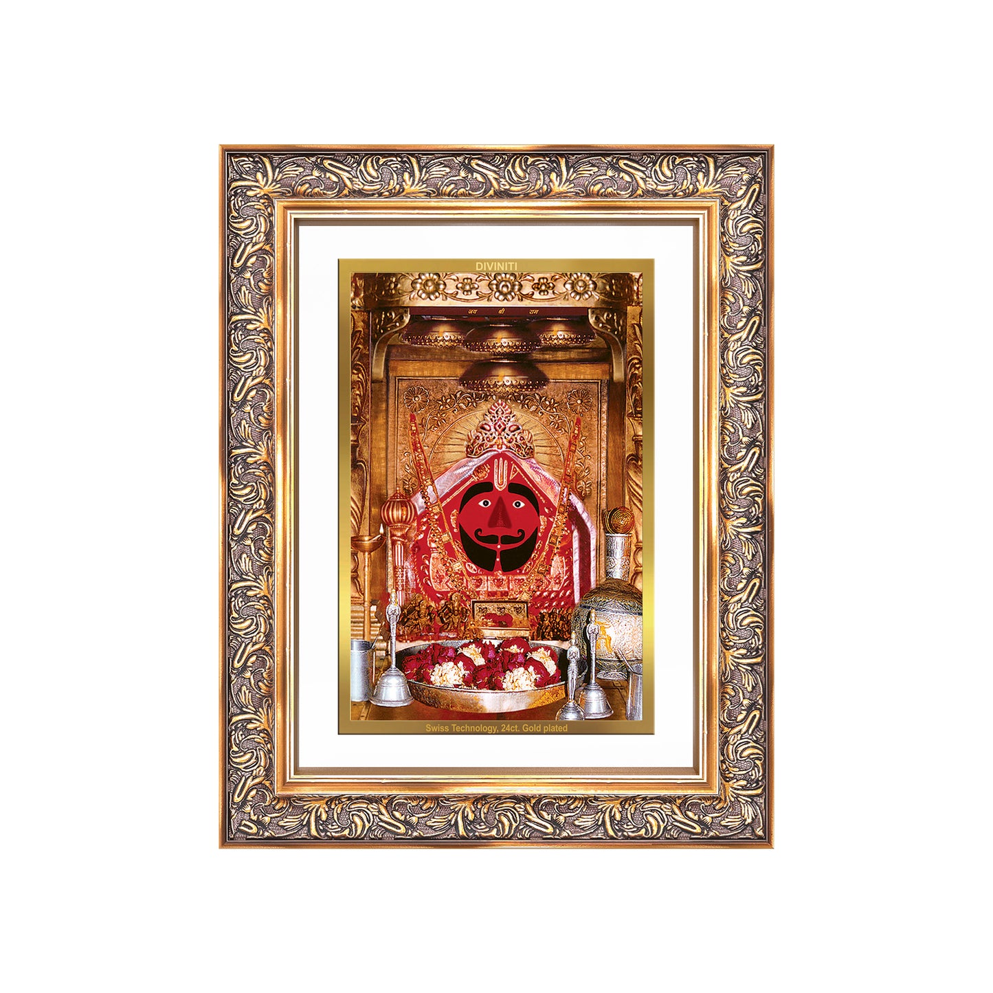 Diviniti 24K Gold Plated Salasar Balaji (Classic) Divine Wall Frame for Home Mandir & Office Decor | Luxury Spiritual Gift