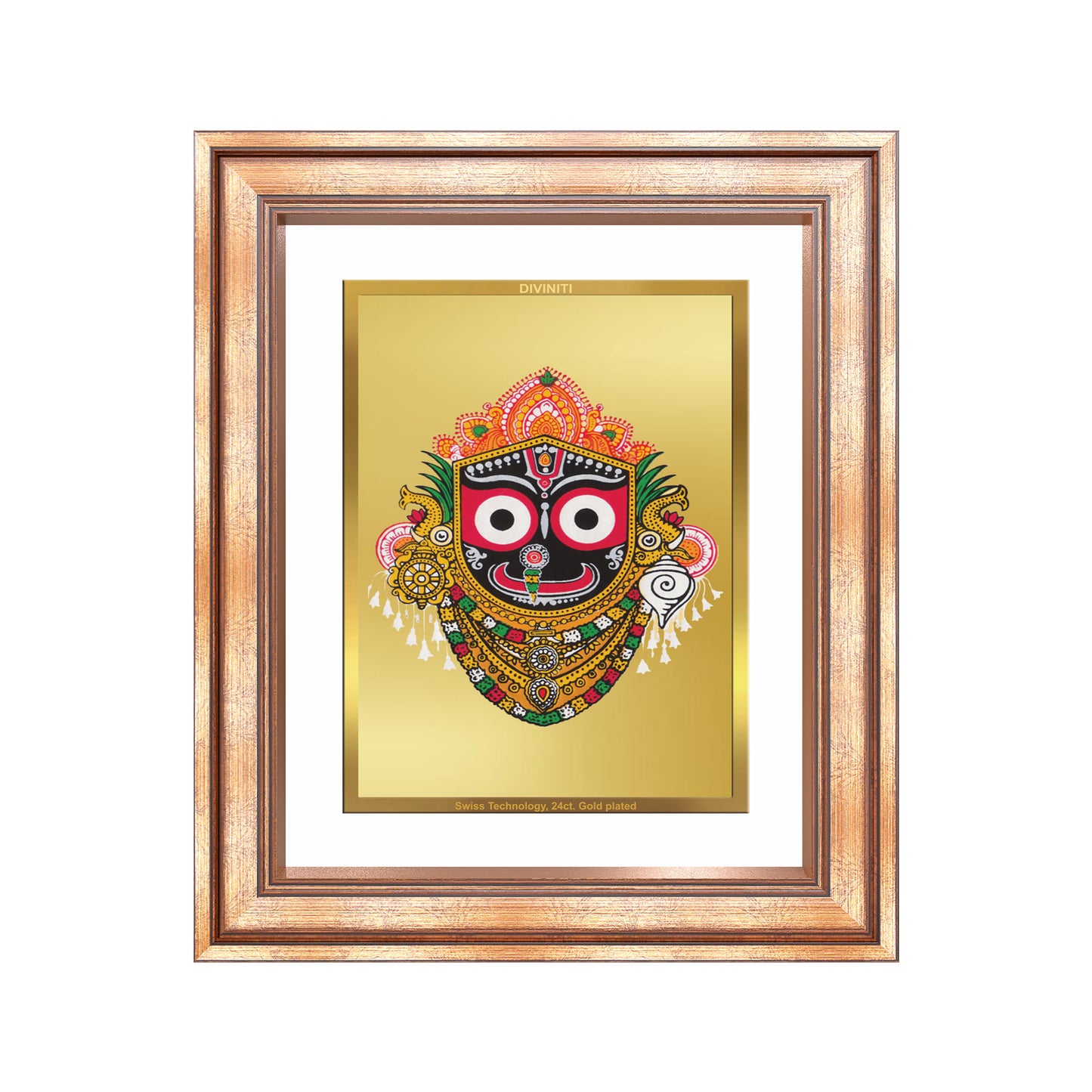 Diviniti 24K Gold Plated Jagannath (Classic) Divine Wall Frame for Home Mandir & Office Decor | Luxury Spiritual Gift