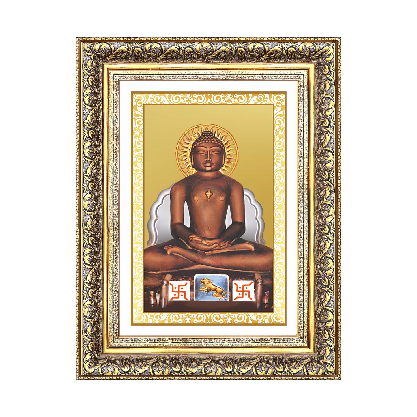 Diviniti 24K Gold Plated Mahavir (Classic) Divine Wall Frame for Home Mandir & Office Decor | Luxury Spiritual Gift