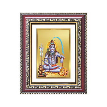 Diviniti 24K Gold Plated Shiva (Classic) Divine Wall and Table Top Frame for Home Mandir & Office Decor | Luxury Spiritual Gift
