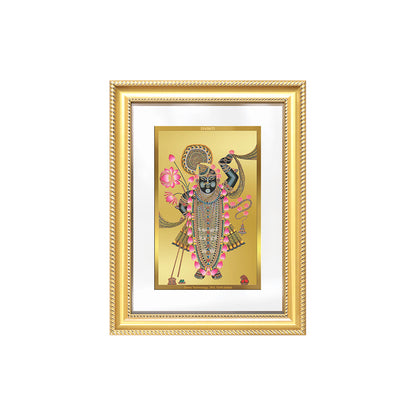 Diviniti 24K Gold Plated Shrinath Ji (Classic) Divine Wall Frame for Home Mandir & Office Decor | Luxury Spiritual Gift