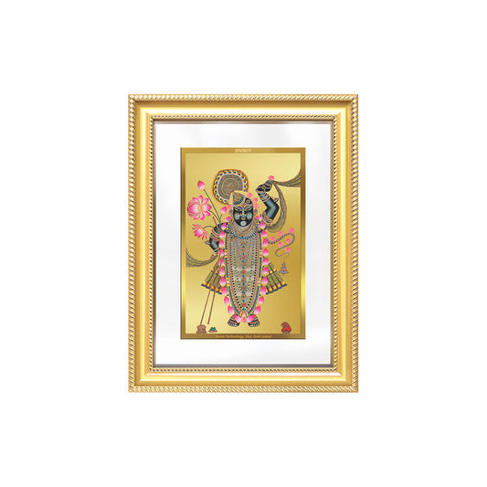 Diviniti 24K Gold Plated Shrinath Ji (Classic) Divine Wall Frame for Home Mandir & Office Decor | Luxury Spiritual Gift