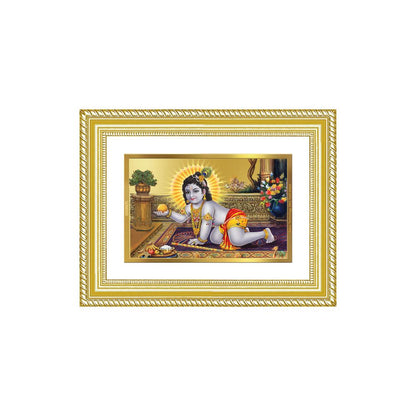 Diviniti 24K Gold Plated Laddu Gopal (Classic) Divine Wall Frame for Home Mandir & Office Decor | Luxury Spiritual Gift