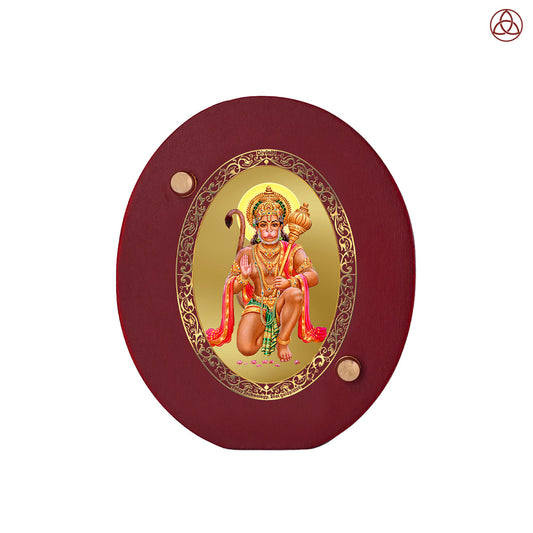 Hanuman Blessings Pose   Car Dashboard & Tabletop Photo Frame in 24K gold plated royal foil