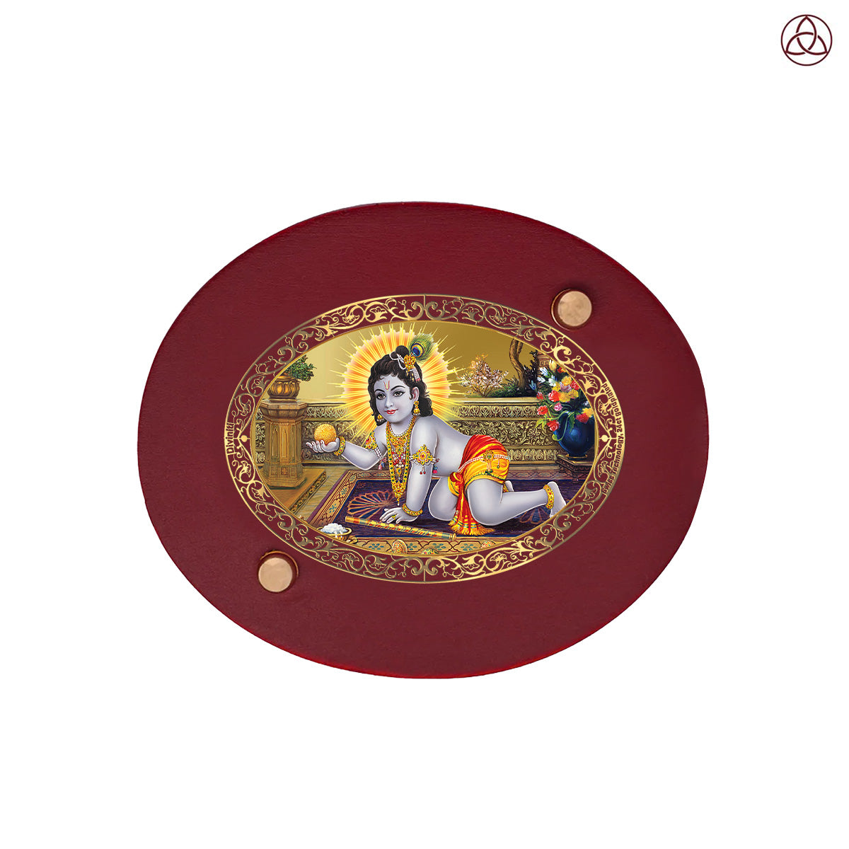 Laddu Gopal Car Dashboard & Tabletop Photo Frame in 24K gold plated royal foil