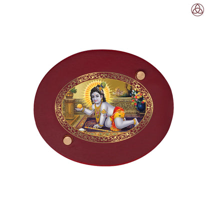 Laddu Gopal Car Dashboard & Tabletop Photo Frame in 24K gold plated royal foil
