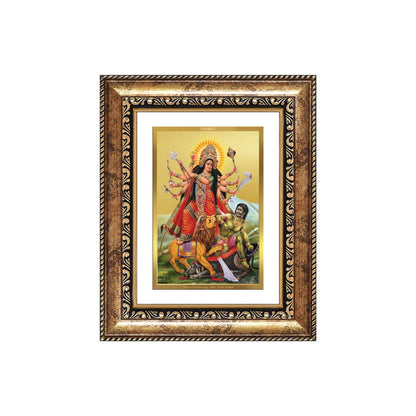 Diviniti 24K Gold Plated Durga - Mahishasura Mardini (Classic) Divine Wall and Table Top Frame for Home Mandir & Office Decor | Luxury Spiritual Gift