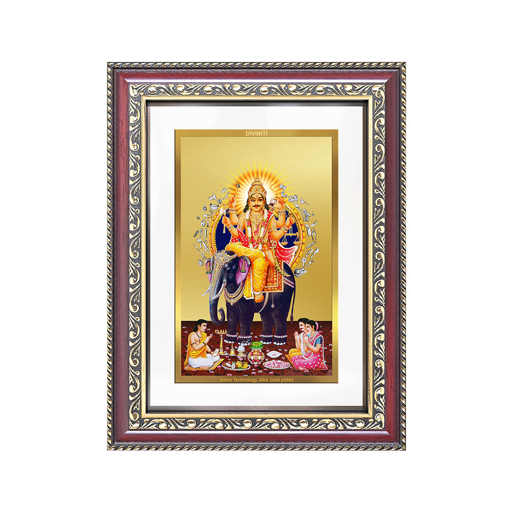 Diviniti 24K Gold Plated Vishvakarma (Classic) Divine Wall Frame for Home Mandir & Office Decor | Luxury Spiritual Gift