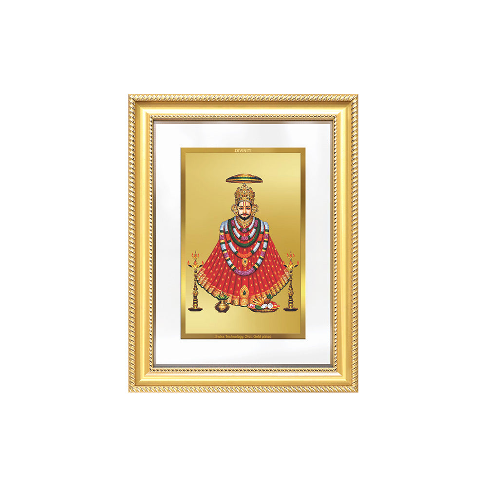 Diviniti 24K Gold Plated Khatu Shyam (Classic) Divine Wall Frame for Home Mandir & Office Decor | Luxury Spiritual Gift