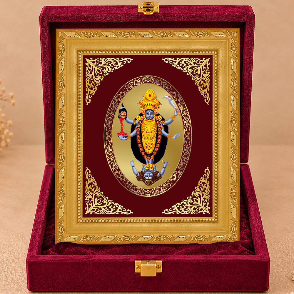 24K Gold-Plated Maa Kali Frame | Premium Gift Box | 16x13.5 CM