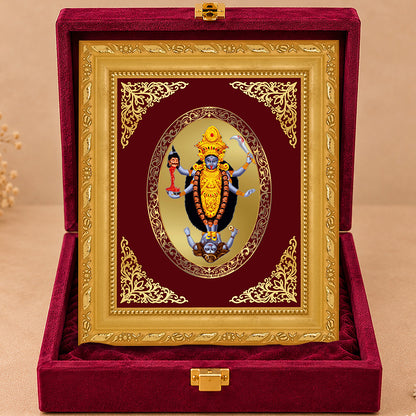 24K Gold-Plated Maa Kali Frame | Premium Gift Box | 16x13.5 CM