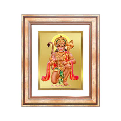 Diviniti 24K Gold Plated Hanuman With Blessings (Classic) Divine Wall Frame for Home Mandir & Office Decor | Luxury Spiritual Gift