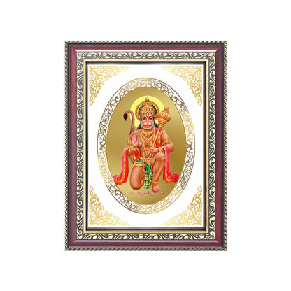 Lord Hanuman Blessing Form | Divine Wall & Tabletop Royal Photo Frame in 24K Gold Plated Foil
