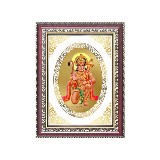 Lord Hanuman Blessing Form | Divine Wall & Tabletop Royal Photo Frame in 24K Gold Plated Foil