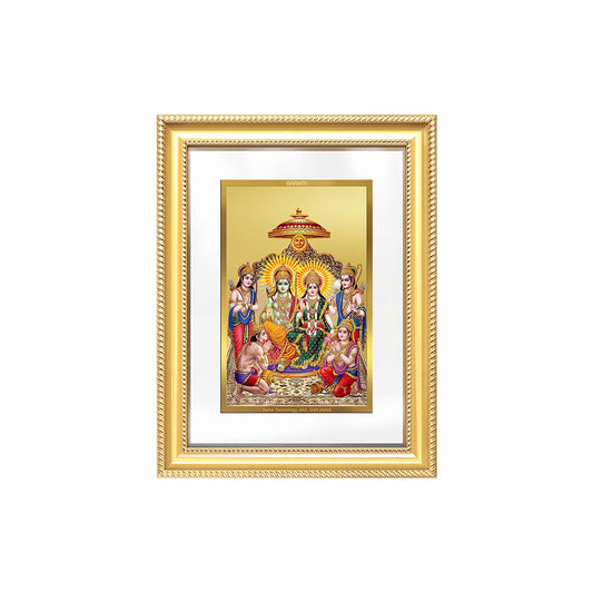 Diviniti 24K Gold Plated Ram Darbar Divine Wall Frame for Home Mandir & Office Decor | Luxury Spiritual Gift