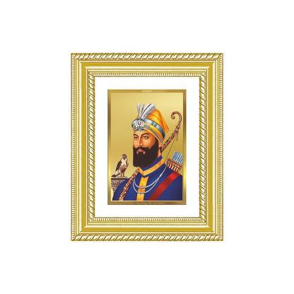 Diviniti 24K Gold Plated Guru Gobind Singh Ji (Classic) Sacred Sikh Wall and Table Top Frame for Home Decor & Office Ambiance | Premium Spiritual Gift