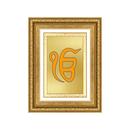 Diviniti 24K Gold Plated Ik Omkar (Classic) Divine Wall Frame for Home Mandir & Office Decor | Luxury Spiritual Gift