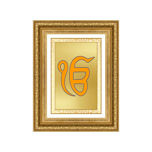 Diviniti 24K Gold Plated Ik Omkar (Classic) Divine Wall Frame for Home Mandir & Office Decor | Luxury Spiritual Gift