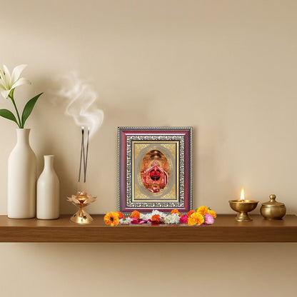 Salasar Balaji Divine Hanuman Sacred Blessings & Wish Fulfillment Royal Tabletop Frame in 24K Gold Plated Foil
