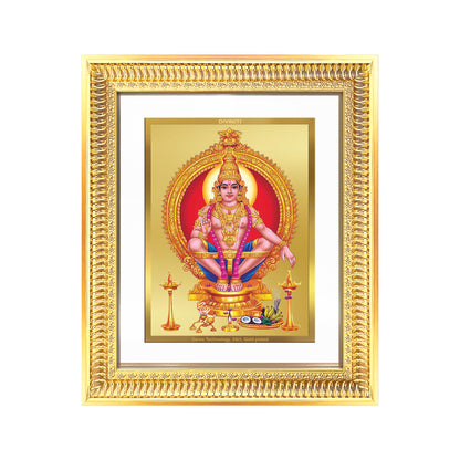 Diviniti 24K Gold Plated Ayyappan Divine Wall Frame for Home Mandir & Office Decor | Luxury Spiritual Gift