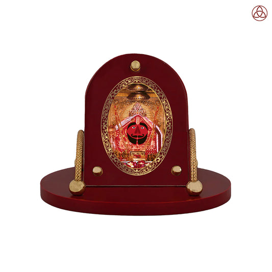 Salasar Balaji | Divine Hanuman Ji 24K Gold Plated Photo Frame for Car Dashboard, Home Décor & Tabletop | Blessings of Strength, Protection & Faith