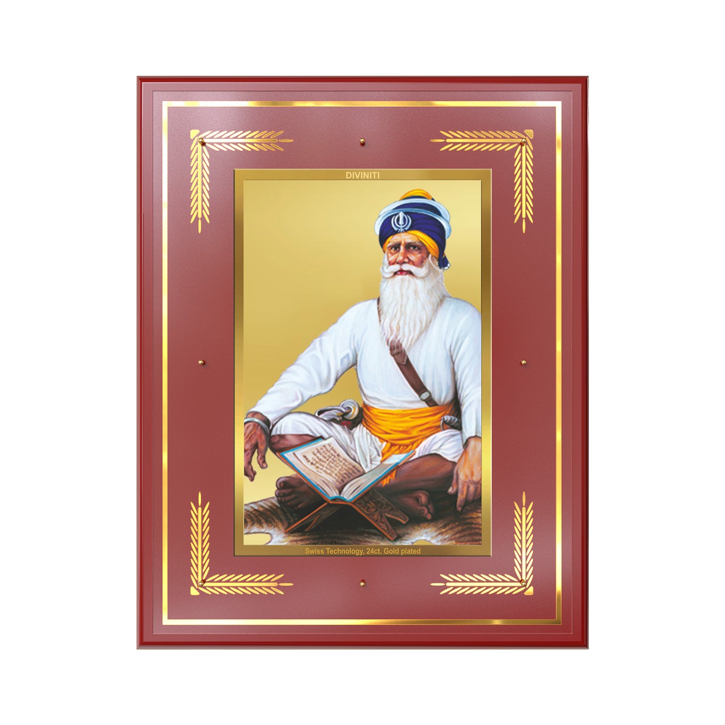 Baba Deep Singh Ji | Nihang Sikh and Martyr Wall Mount Photo Frame in 24K Gold Plated Foil