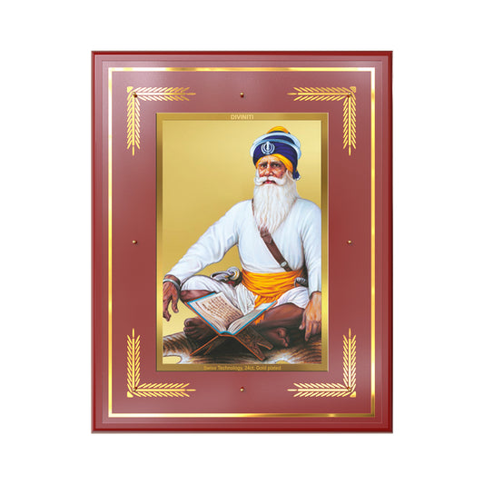 Baba Deep Singh Ji | Nihang Sikh and Martyr Wall Mount Photo Frame in 24K Gold Plated Foil
