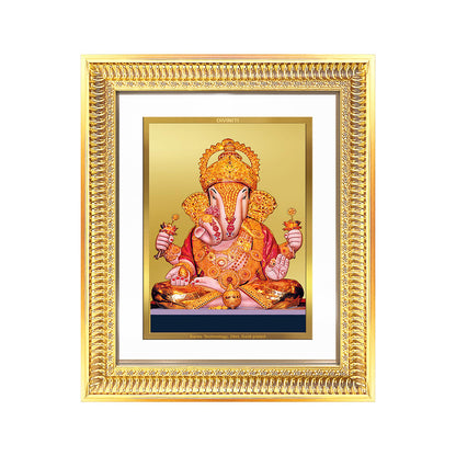 Diviniti 24K Gold Plated Dagadu Ganesha (Classic) Divine Wall Frame for Home Mandir & Office Decor | Luxury Spiritual Gift