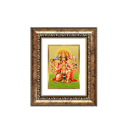 Diviniti 24K Gold Plated Panchmukhi Hanuman Divine Table Top Frame for Home Mandir & Office Decor | Luxury Spiritual Gift