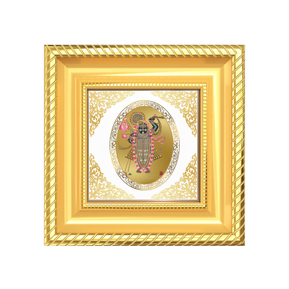 Srinath Ji | Divine Krishna Form Royal Tabletop Photo Frame in 24K Gold Plated Foil