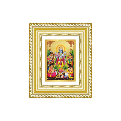 Diviniti 24K Gold Plated Satyanarayan Divine Table Top Frame for Home Mandir & Office Decor | Luxury Spiritual Gift