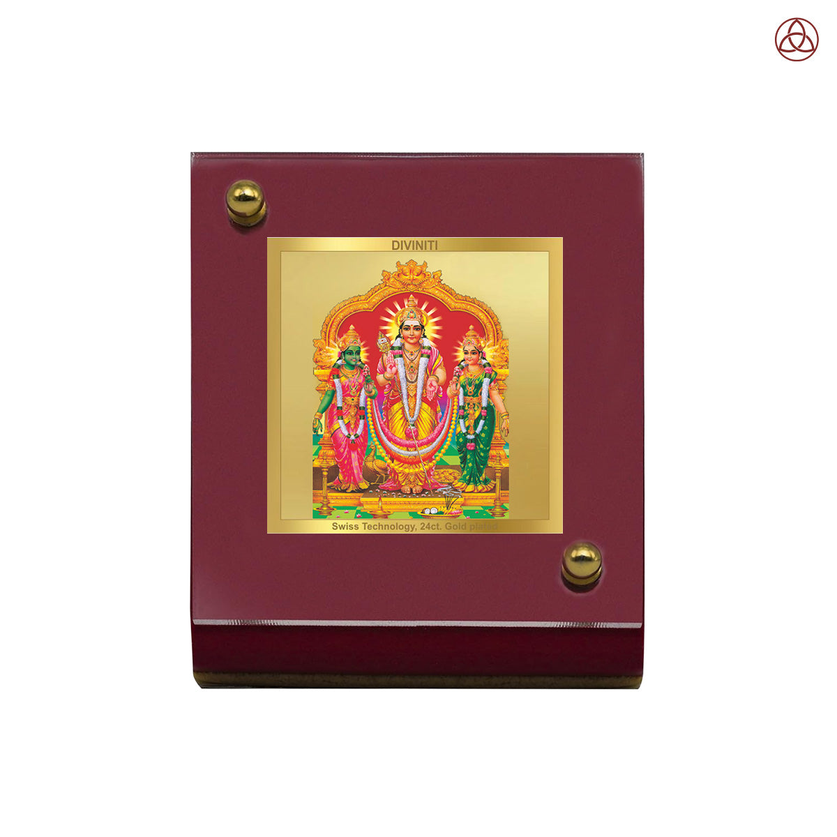 Lord Murugan with Valli | Divine Union Wall & Tabletop Photo Frame in 24K Gold Plated Foil