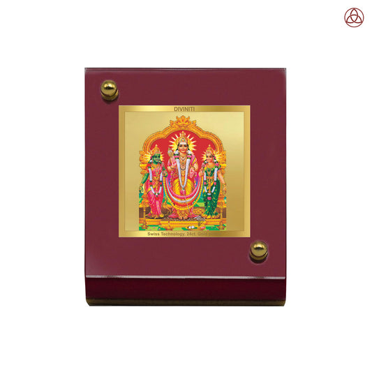 Lord Murugan with Valli | Divine Union Wall & Tabletop Photo Frame in 24K Gold Plated Foil