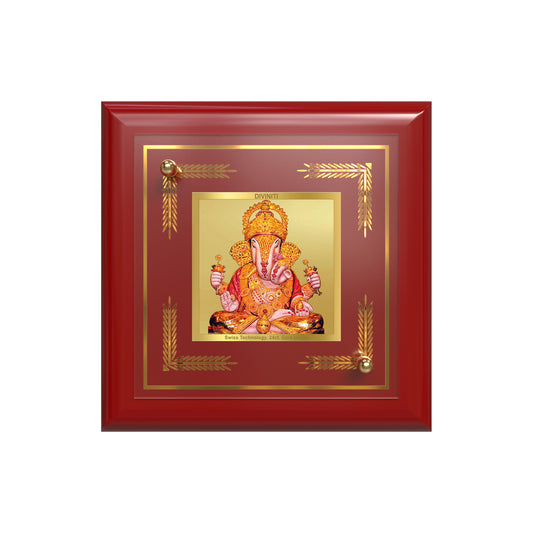 Dagdu Ganesh | Shri Dagdusheth Halwai Ganpati Tabletop Frame in 24K Gold Plated Foil