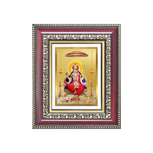 Diviniti 24K Gold Plated Santoshi Mata (Classic) Divine Table Top Frame for Home Mandir & Office Decor | Luxury Spiritual Gift