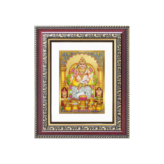 Diviniti 24K Gold Plated Kuber (Classic) Divine Table Top Frame for Home Mandir & Office Decor | Luxury Spiritual Gift